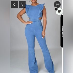 BNWT Denim Jumpsuit.  Size L